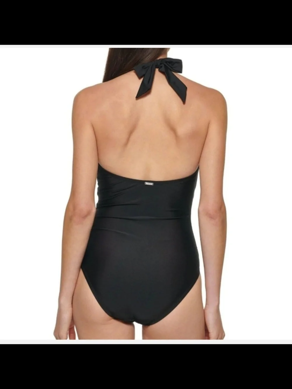 NWT DKNY Halter V-Neck Tummy Control One-Piece Swimsuit Size XL - Picture 2 of 6